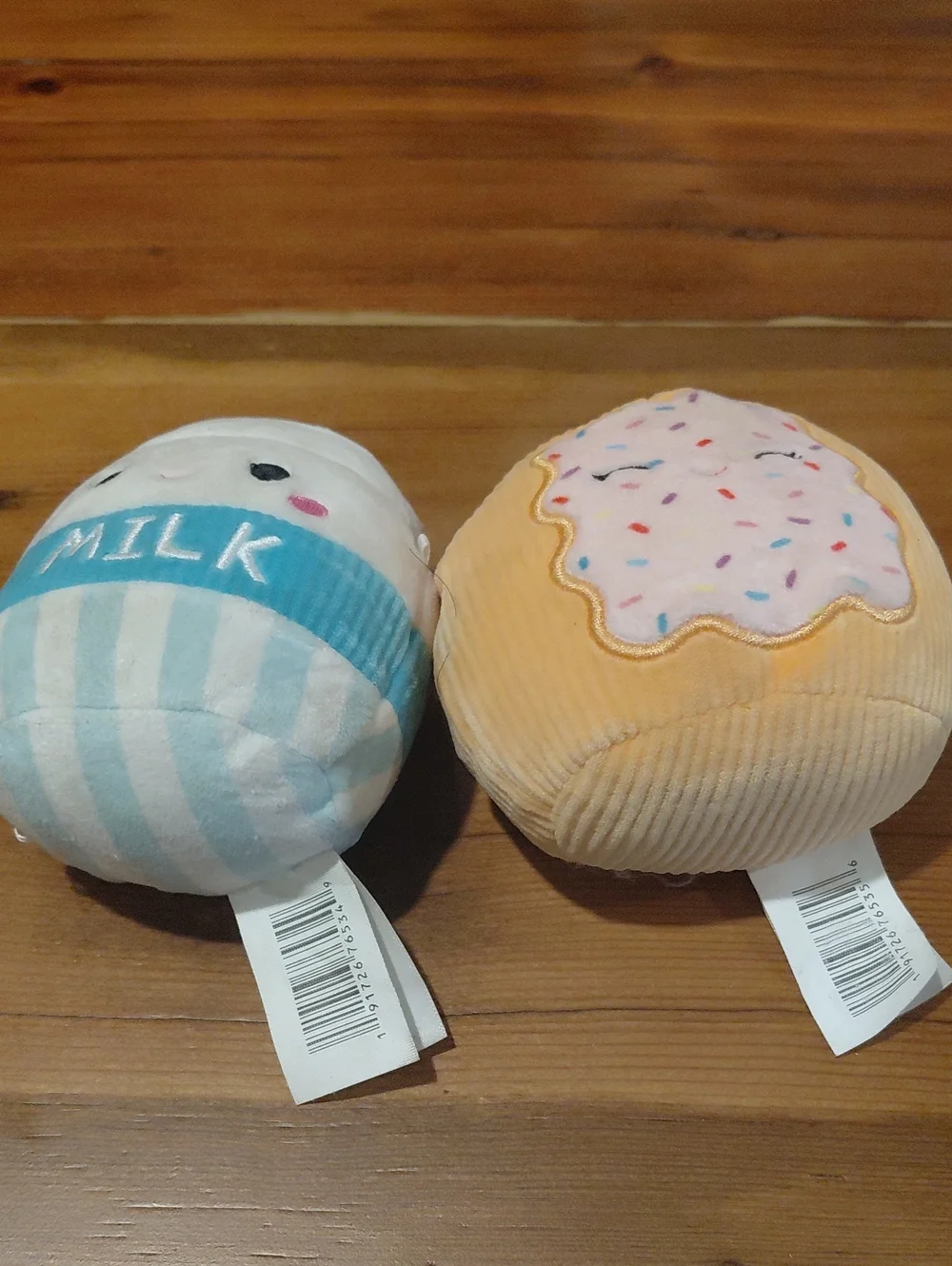 Squishmallows Milk Bottle & Donut Plush Toy Pair - Blue & Peach